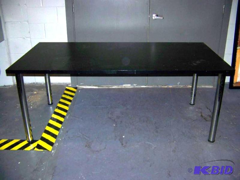 lot 46 image: Black Table with Silver Legs