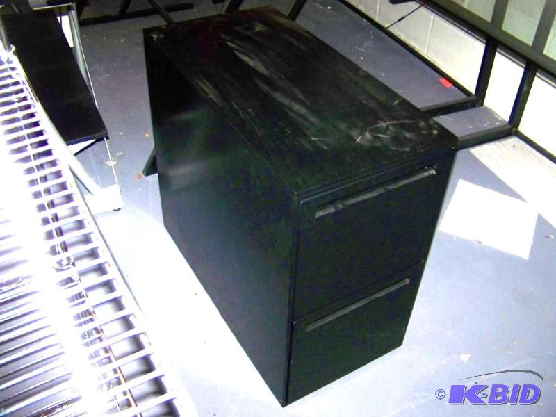 lot 66 image: 2 Drawer, Black File Cabinet