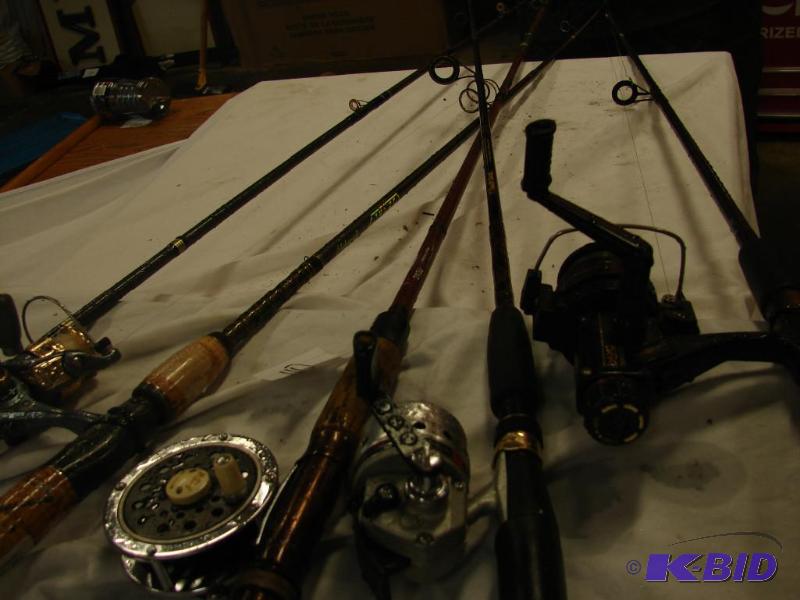 Five Fishing Rods and Reels