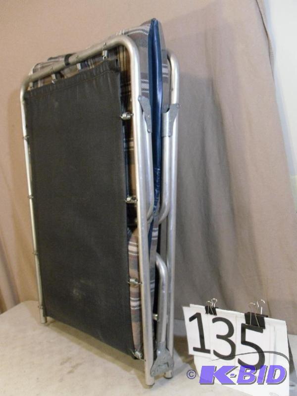 lot 135 image: Aluminum Framed Camping Cot....