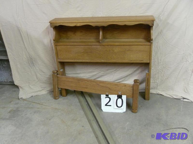 lot 20 image: Wood Twin Size&nbspBookcase Style ...
