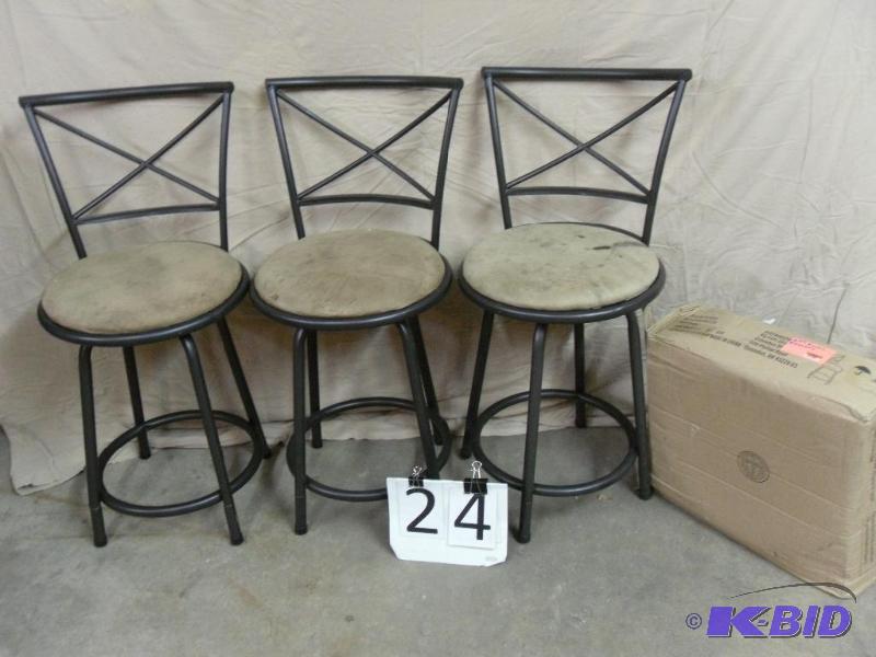 lot 24 image: Lot of 4 Bar Stools. One New in Box...