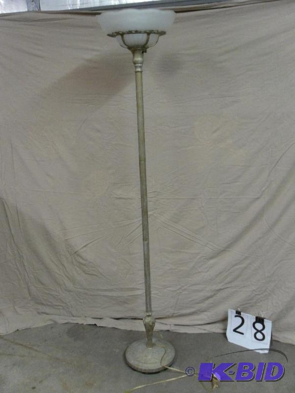 lot 28 image: Tall Decorative Floor Lamp. Tested ...