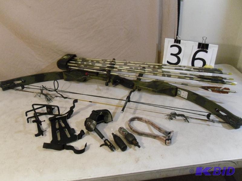 lot 36 image: PSE Nova RH Bow with 6 Assorted Arr...