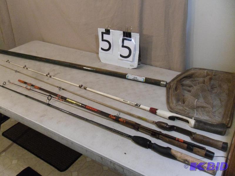 lot 55 image: Lot of 4 Assorted Fishing Rods and ...