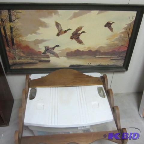 lot 111 image: Mallard Print, Gun Rack