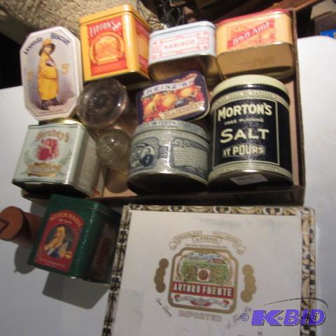 lot 47 image: Tins, Cigar Box