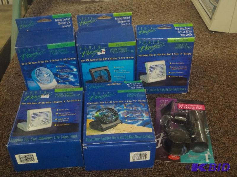 lot 58 image: (6) Battery Powered Portable Fans...