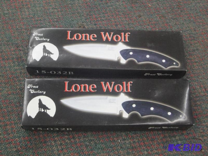 lot 93 image: (2) Frost Cuttlery Lone Wolf Knives...