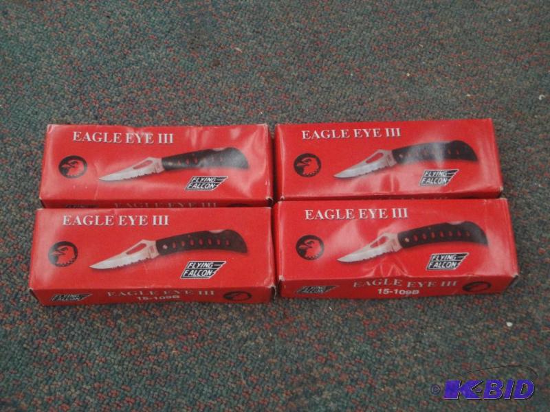 lot 95 image: (4) Frost Cuttlery Eagle Eye II Kni...