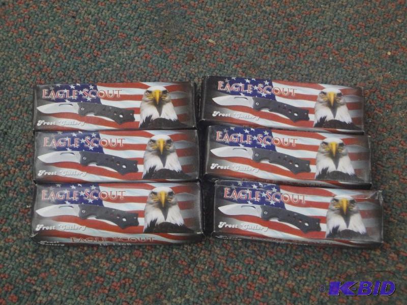 lot 96 image: (6) Frost Cuttlery Eagle Scout Kniv...