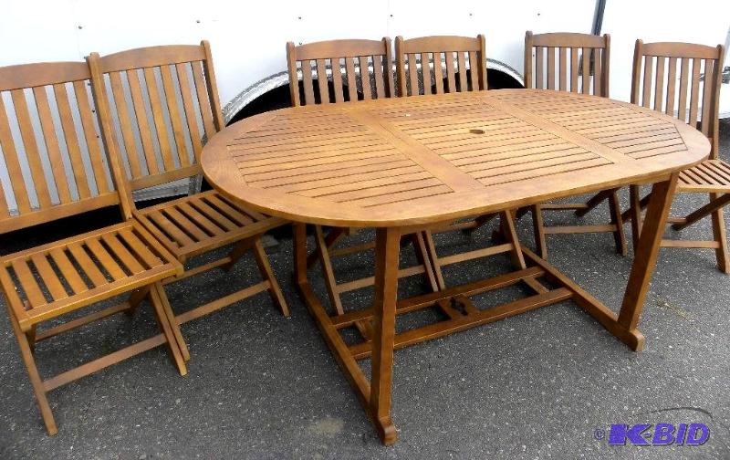 7 Pc Eucalyptus Outdoor Dining Set,...