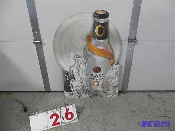 Bacardi Silver Metal Sign. 26&quot...