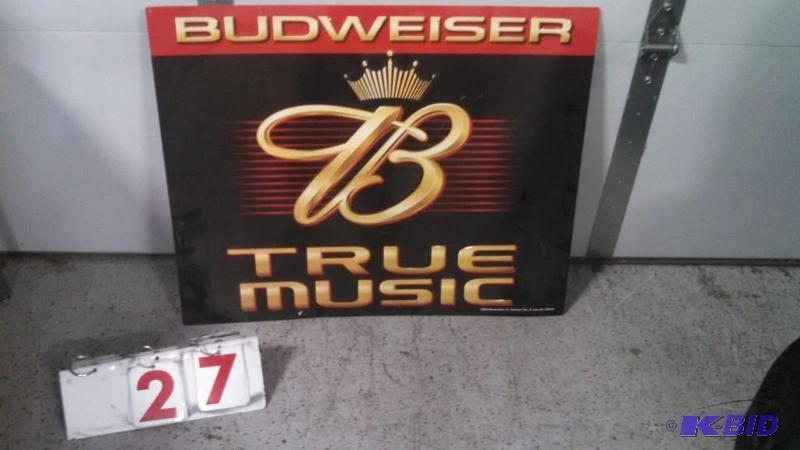 Budweiser True Music Metal Sign. 35...