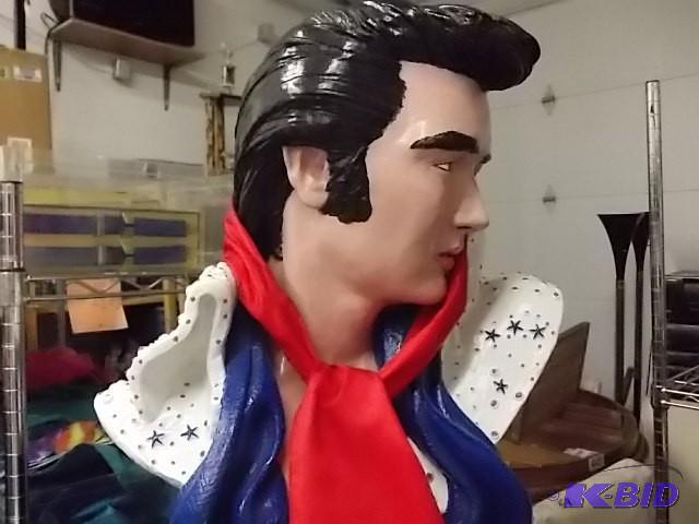 lot 1 image: Large Plaster Elvis Bust (Approxima...