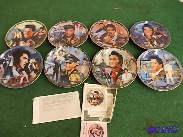 lot 4 image: Set Of 8-Elvis Musical Collector Pl...