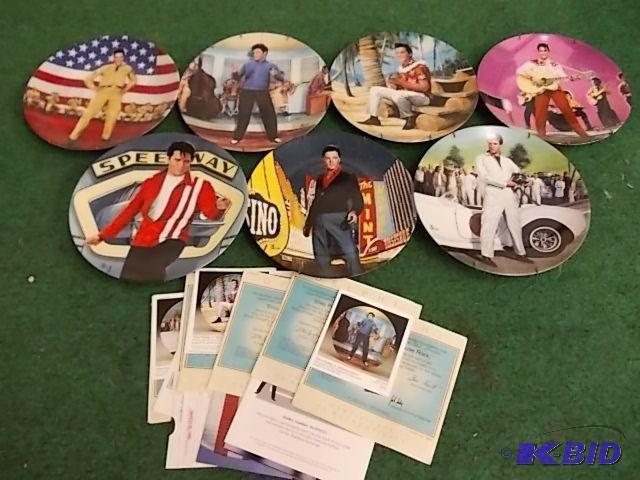 lot 5 image: Set Of 7-Elvis Collector Plates - E...