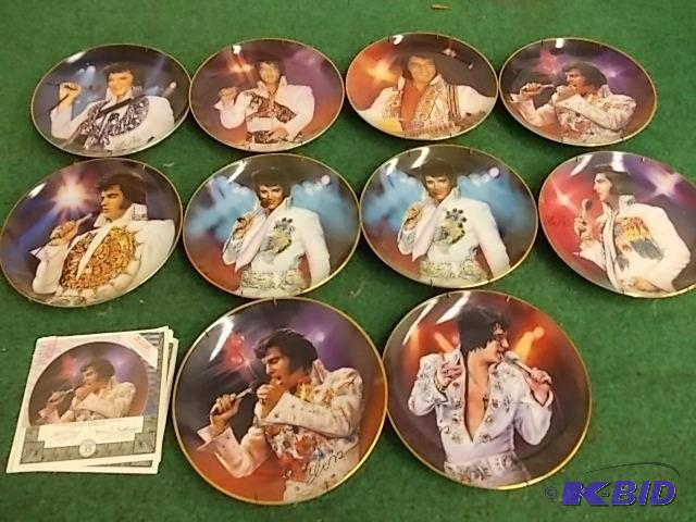 lot 9 image: Set Of 10-Elvis Collector Plates - ...