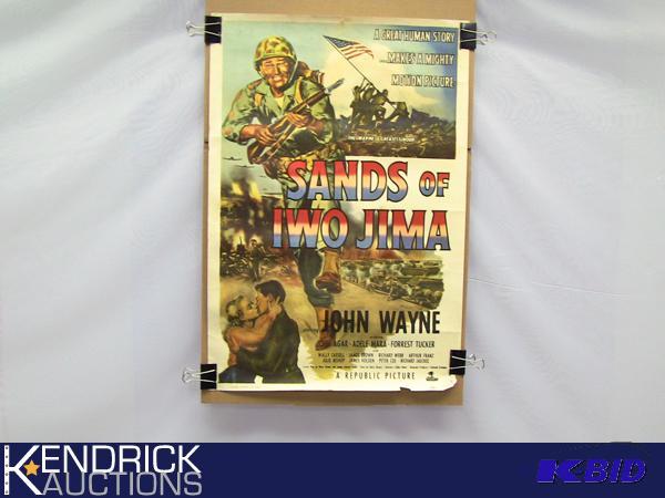lot 17 image: Vintage Sands of Iwo Jima Movie Poster Starring John Wayne