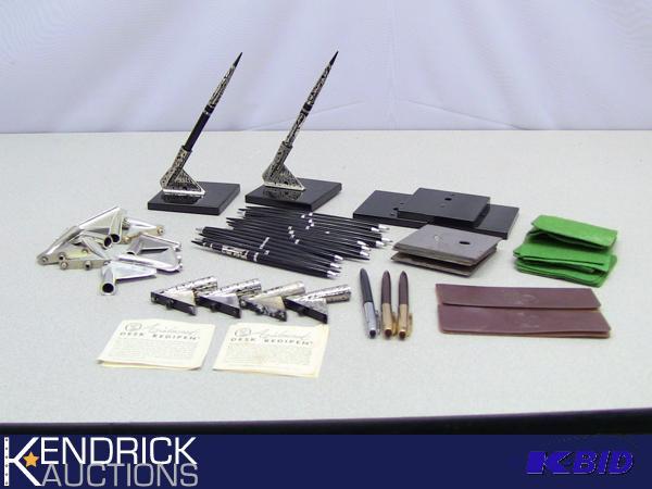 lot 23 image: Lot of Vintage Desk Pens, and  Pen Holders