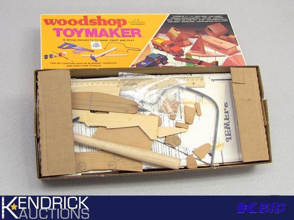 lot 28 image: New in the Box Vintage Wood Shop Toymaker Activity Set
