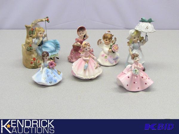 lot 37 image: Lot of Lefton and Other Vintage Japan Porcelain Girl Figurines