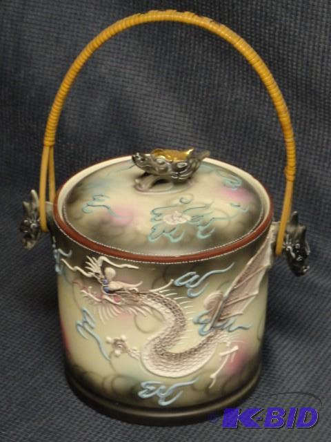 Ice bucket with cane handle, 6 34&...