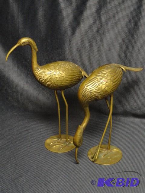 Pair of Brass Stork, 12&quot and 1...
