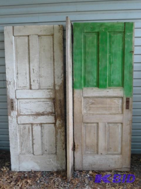 Pair of old farm house doors, each ...
