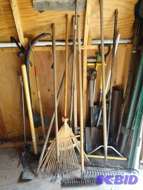 Assortment of yard hand tools inclu...