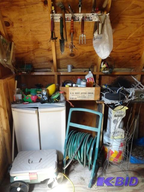 Selection of garden hand tools with...