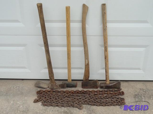Hand tools 8lbs sledge hammer, axe...