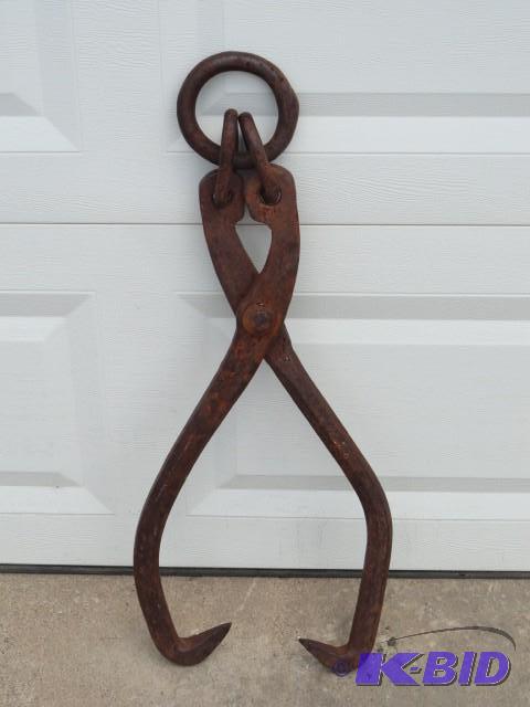 Forged steel log tongs 13&quot ope...