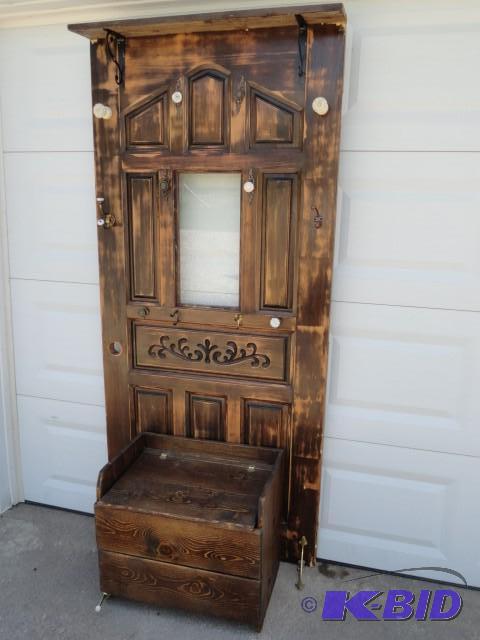 Decorative entry way door bench wit...
