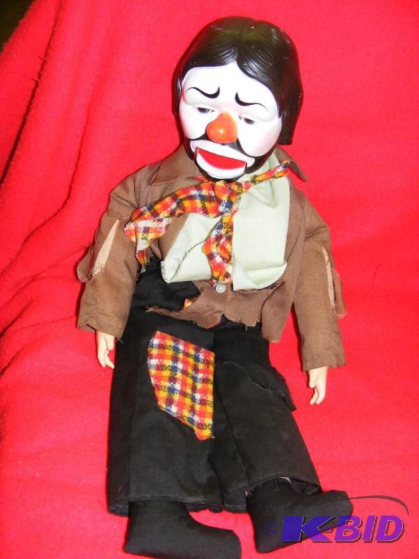 lot 213 image: Hobo Ventriloquist Clown Doll...