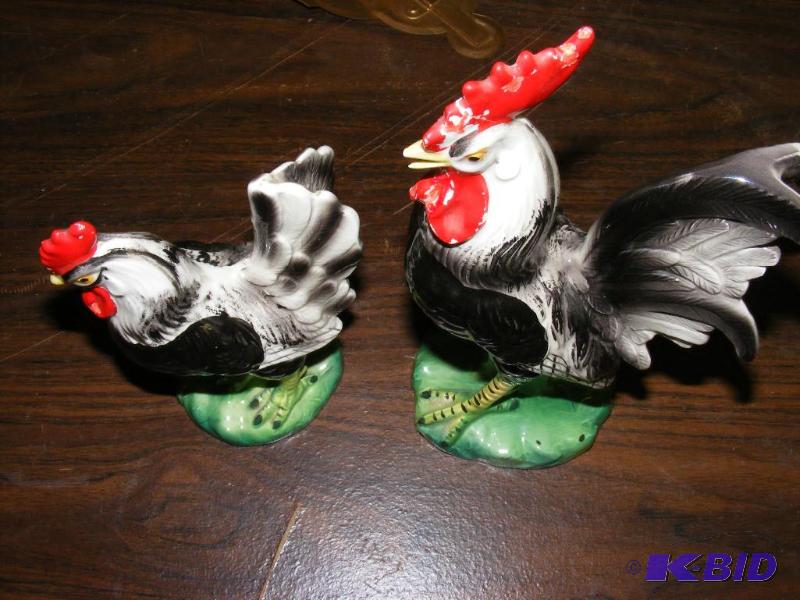 lot 225 image: Pair of Chicken Figures...