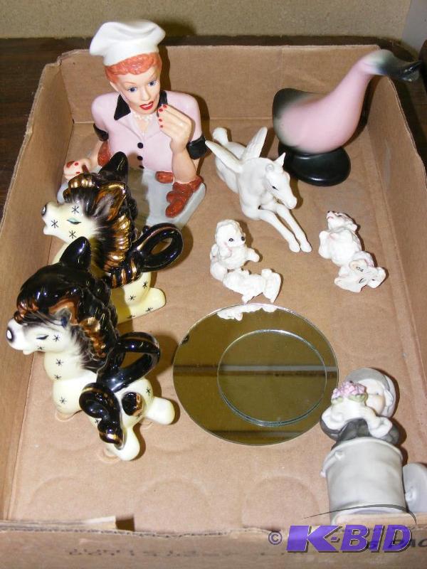 lot 230 image: Variety Lot of Figures, pink goose,...