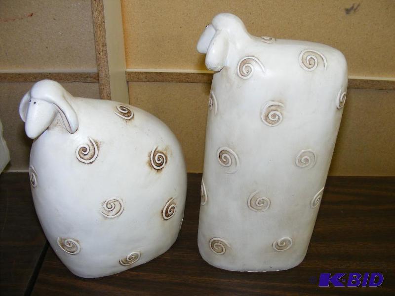 lot 233 image: pair of sheep decorations...