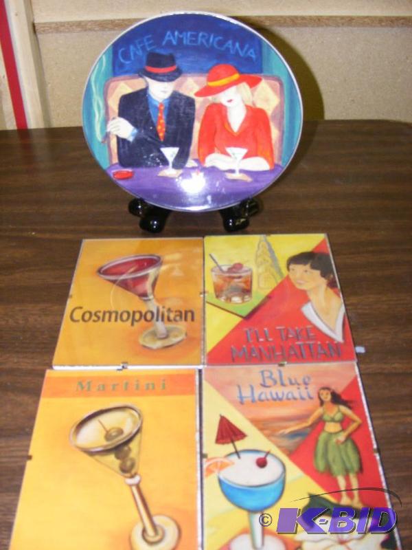 lot 246 image: Cafe Americana Plate with Stand 4 d...