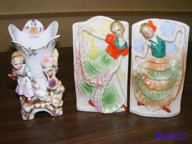 lot 250 image: Porcelain PlanterVase Pair of wall...