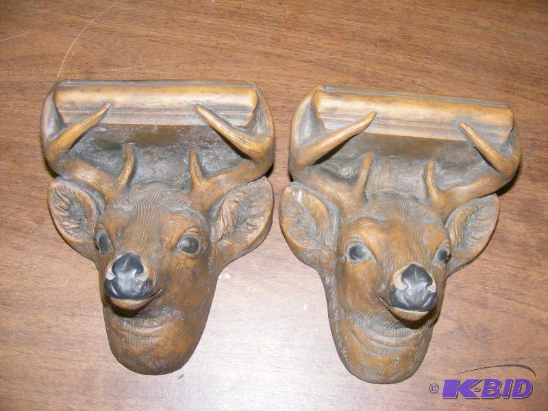 lot 261 image: Pair of Deer Head Shelves...