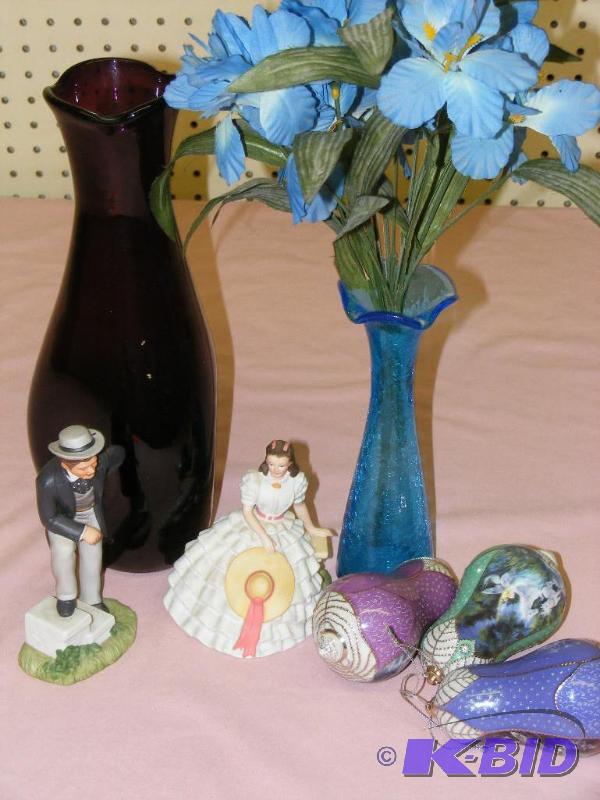 lot 267 image: Two Vases, three Ornaments and two ...