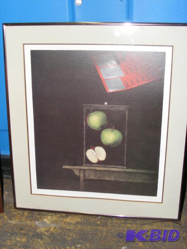 lot 282 image: Apple Picture, framed 18 x 20...