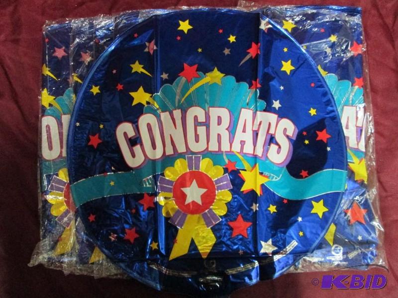 lot 111 image: Lot of 9 packages of mylar balloons...