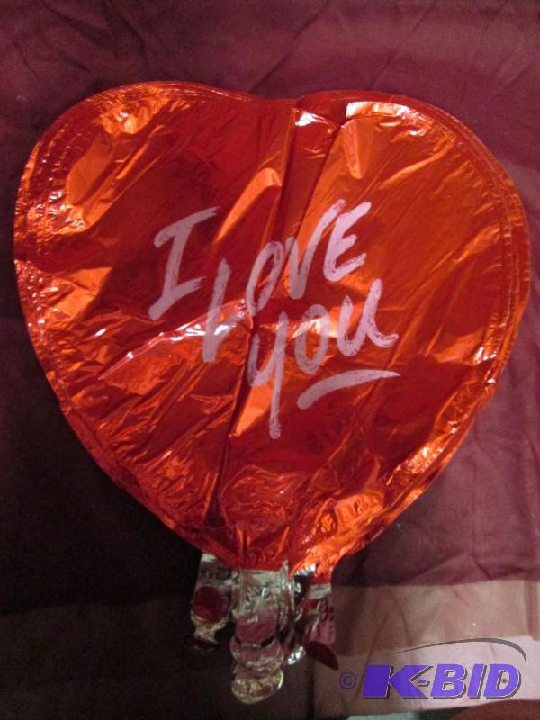 lot 168 image: Lot of 75 heart shaped mylar balloo...