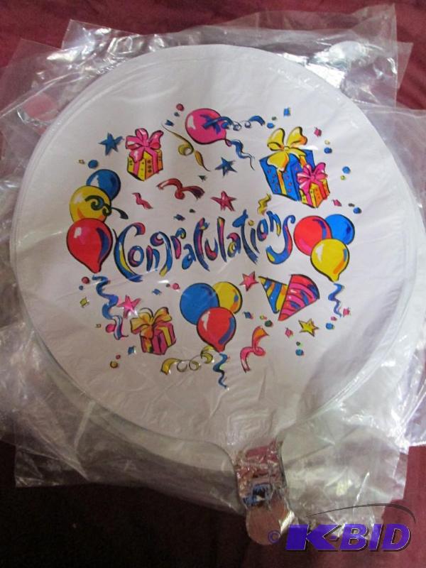 lot 194 image: Lot of 50 mylar balloons. Congratu...