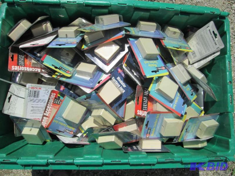 lot 2 image: Large lot of wall mount phone jacks...