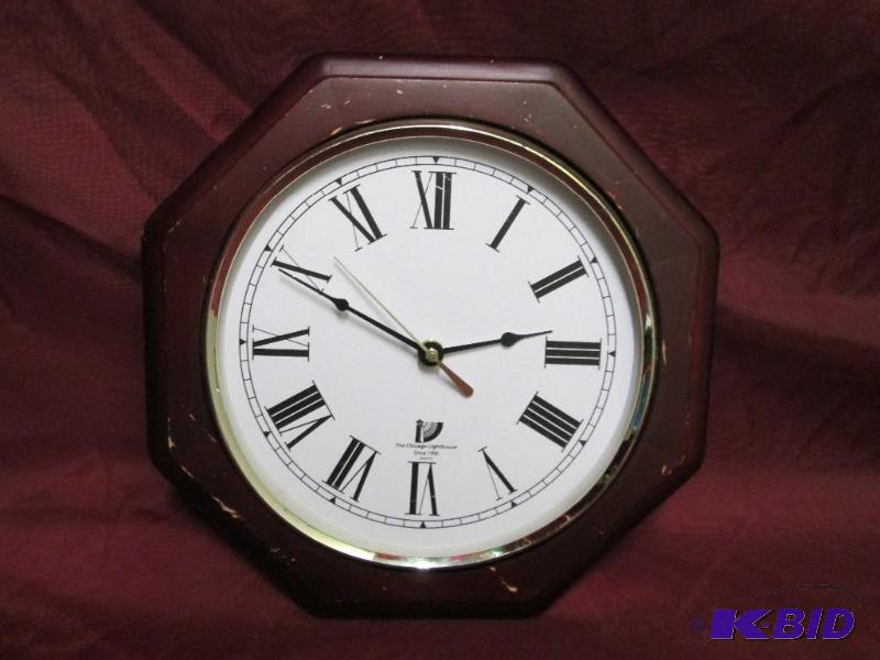lot 260 image: Chicago Lighthouse wall clock. Blac...