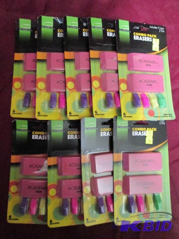 lot 273 image: Lot of 9 new Academy eraser combo p...