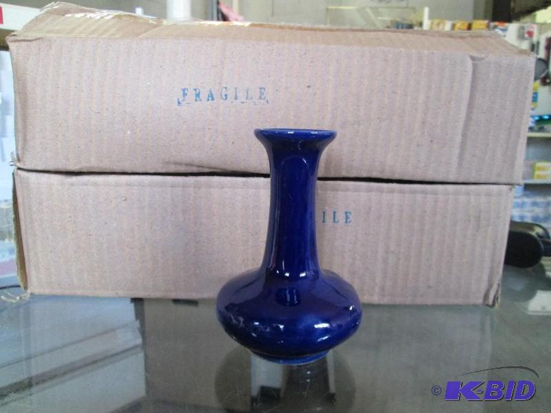 lot 69 image: 2 cases of small blue vases. Each c...
